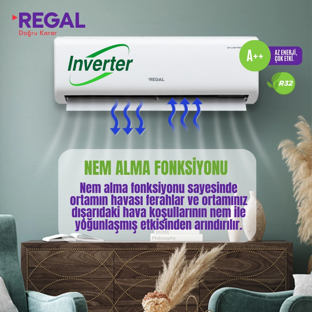 Regal Luna A++ 15000 BTU Inverte Duvar Tipi Klima